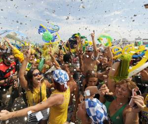 Good reason to party: Rio wins the right to host the 2016 Olympics.